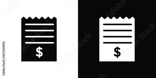 Receipt icon design vector collection. flat icons.