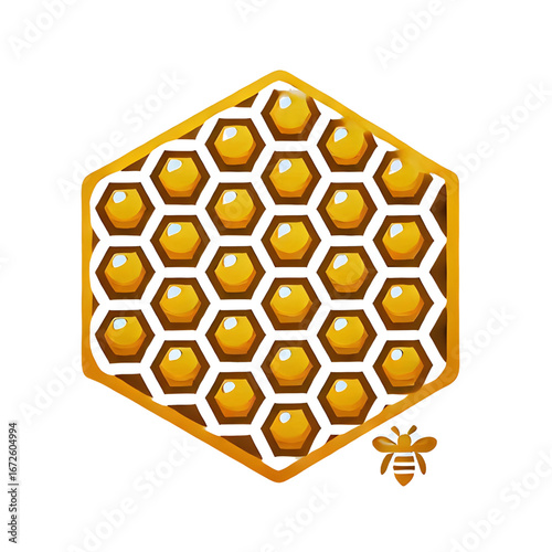 Honeycomb symbol isolated on white background