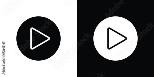 Play button icon design vector collection. flat icons.