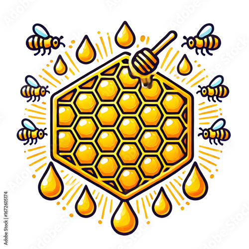 Honeycomb symbol isolated on white background
