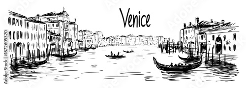 venice canal with gondolas and historic buildings romantic cityscape