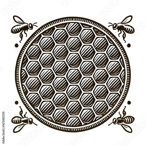 Honeycomb symbol isolated on white background