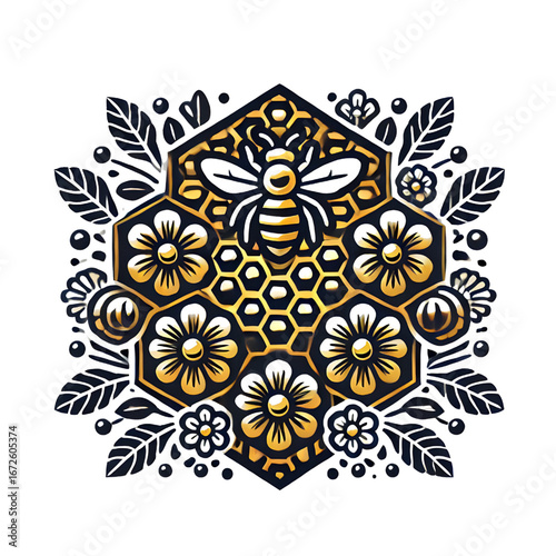 Honeycomb symbol isolated on white background
