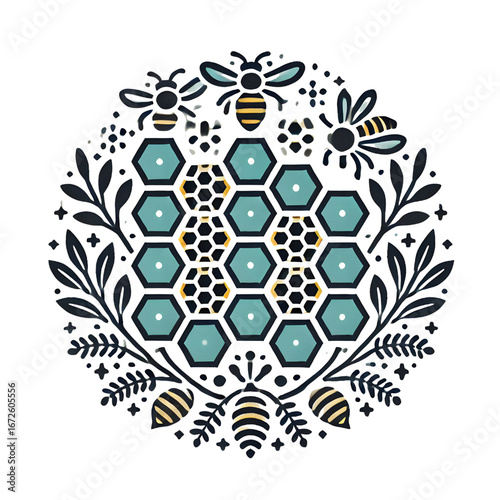 Honeycomb symbol isolated on white background