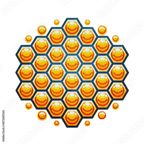 Honeycomb symbol isolated on white background