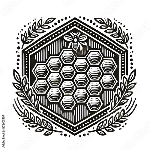 Honeycomb symbol isolated on white background