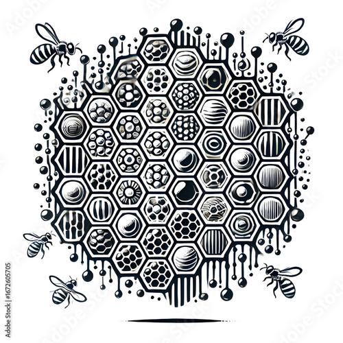 Honeycomb symbol isolated on white background