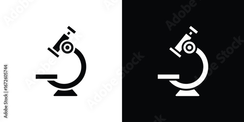 Microscope icon design vector collection. flat icons.