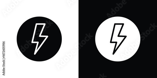 Lightning bolt icon design vector collection. flat icons.