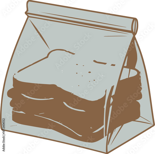 Reusable Sandwich Bag, Eco-Friendly Lunch Bag, Sandwich in Ziplock, Sustainable Food Storage, Packaged Sandwich Graphic