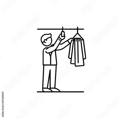 Organizing closet clothes wardrobe apparel storage fashion stylist style personal shopping clothes hanger design concept