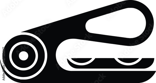 Modern Paper Cutter Icon, Stylish Office Supply Silhouette, Black & White Stationery Tool, Abstract Cutting Device Graphic, Simple Paper Trimmer Illustration