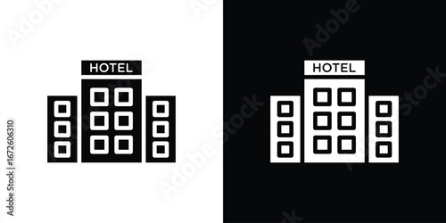 hotel icon design vector collection. flat icons.
