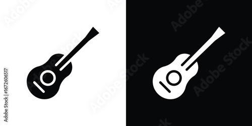 Guitar icon design vector collection. flat icons.