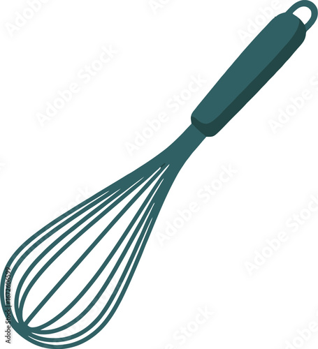 Teal Whisk, Kitchen Whisk Icon, Baking Whisk Illustration, Cooking Utensil, Wire Whisk Clipart