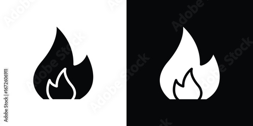Fire icon design vector collection. flat icons.