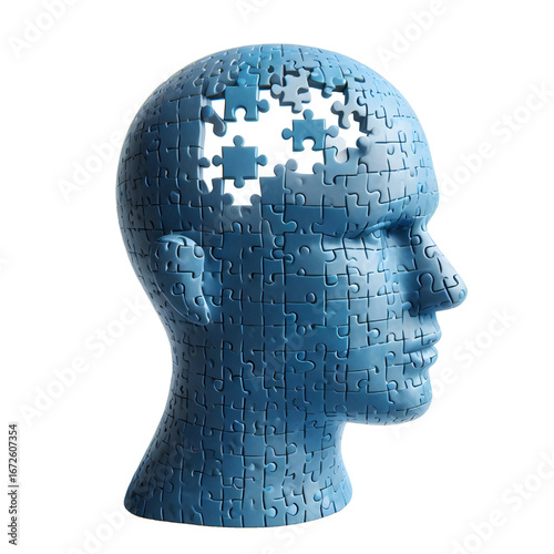 Human head from puzzles, for World Mental Health Day