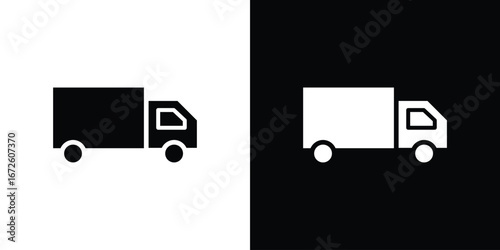 Delivery van icon design vector collection. flat icons.