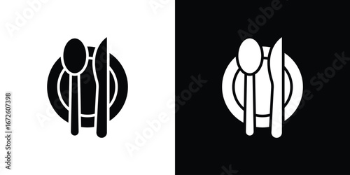 Cutlery icon design vector collection. flat icons.