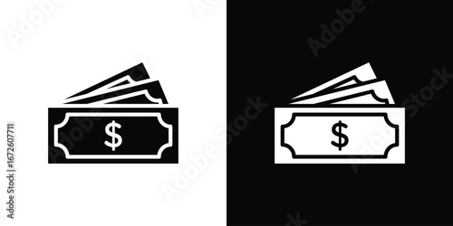 Cash icon design vector collection. flat icons.