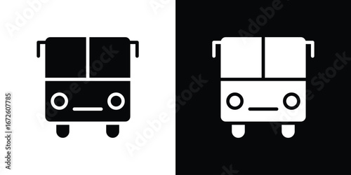 Bus icon design vector collection. flat icons.