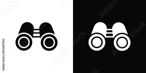 Binoculars icon design vector collection. flat icons.