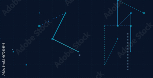 Futuristic vector tech background with abstract geometric lines and dots.