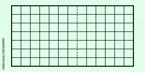 Geometric grid with dotted line on light background.