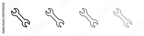 Wrench icon symbol pictogram set