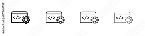Web development icon symbol pictogram set