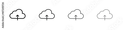 Upload to Cloud icon symbol pictogram set