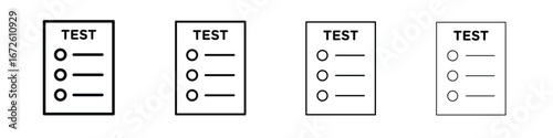 Test icon symbol pictogram set