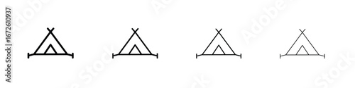 Tent icon symbol pictogram set