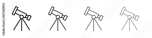 Telescope icon symbol pictogram set