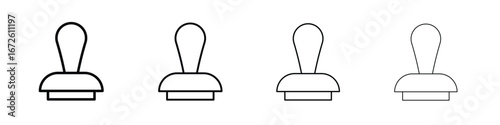 Stamp icon symbol pictogram set