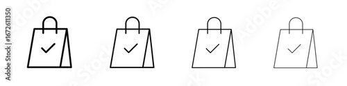 Shopping bag icon symbol pictogram set