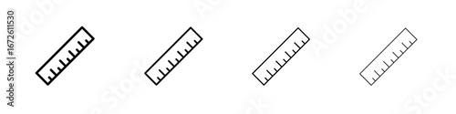 Ruler icon symbol pictogram set