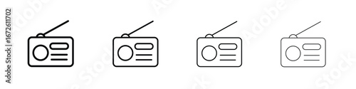 Radio icon symbol pictogram set