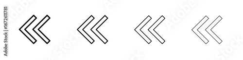 Previous arrow icon symbol pictogram set