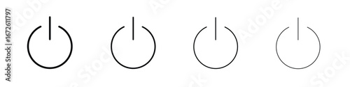 Power button icon symbol pictogram set