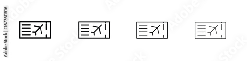 Plane Ticket icon symbol pictogram set