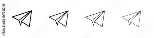 Paper plane icon symbol pictogram set