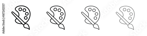Paint icon symbol pictogram set