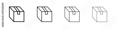 Package icon symbol pictogram set