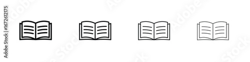 open book icon symbol pictogram set