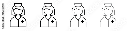 Nurse icon symbol pictogram set