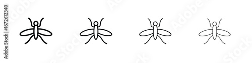 Mosquito icon symbol pictogram set