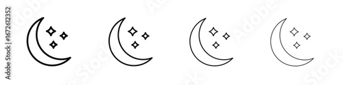 Moon icon symbol pictogram set