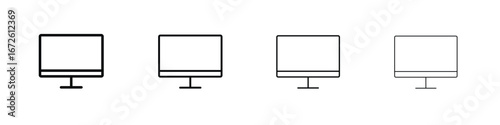 Monitor icon symbol pictogram set