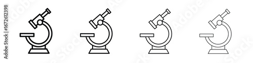 Microscope icon symbol pictogram set